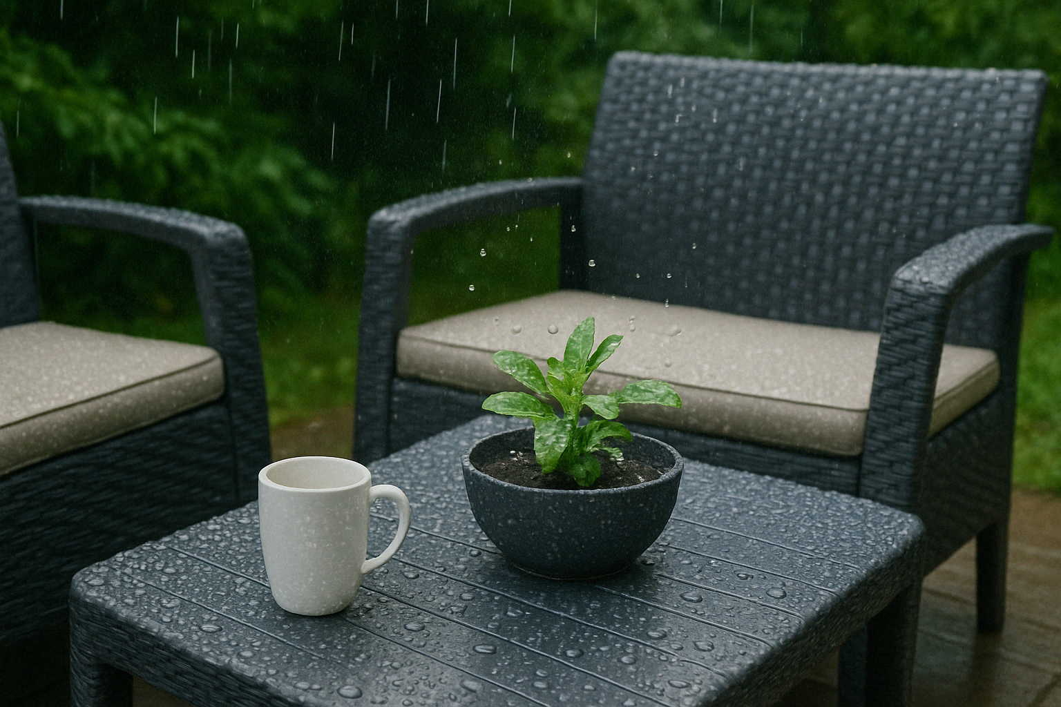 雨天でも安心!耐候性のあるレンタルガーデン家具でトラブル回避