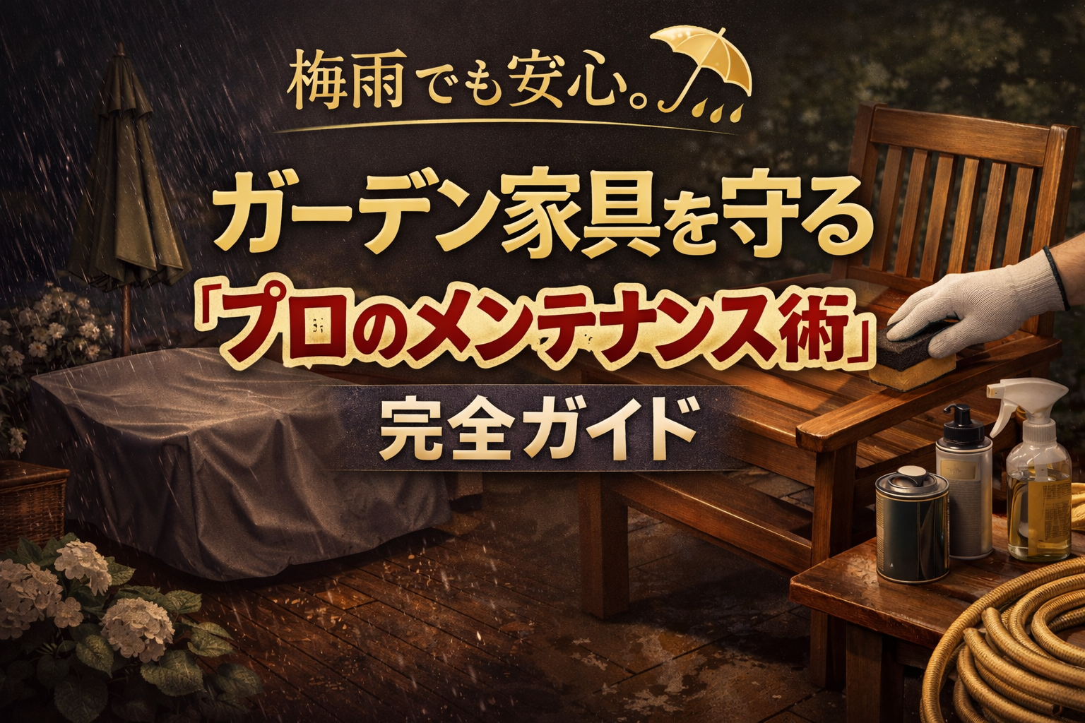 梅雨でも安心。ガーデン家具を守る「プロのメンテナンス術」完全ガイド