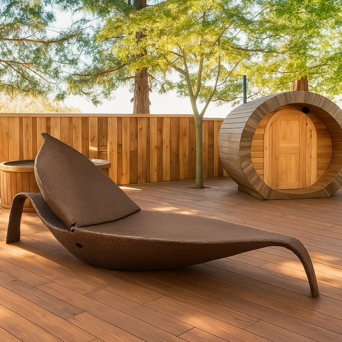 Reshare リクライニング シンセティックラタン サンラウンジャー Reshare リクライニング シンセティックラタン サンラウンジャー