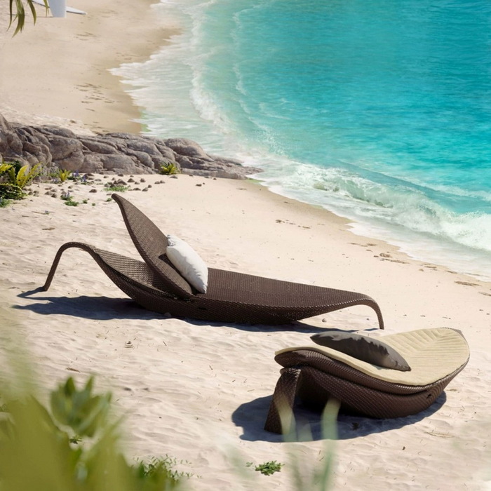 Reshare リクライニング シンセティックラタン サンラウンジャー Reshare リクライニング シンセティックラタン サンラウンジャー