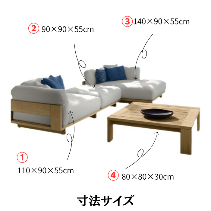 Reshareガーデンソファーセット　00001 (水を弾く防水加工済み)